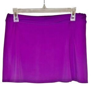 LL Bean Swim Skirt Skort 12 Medium Purple Magenta UPF 50+ Beach Pool Swim Bottom